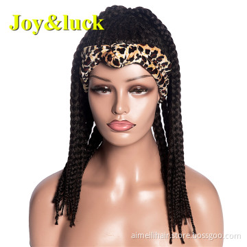 Head Band Brown Hairband Box Braid Wig Braids for Black Women Ladies Natural Curly Braided Headband Wig Synthetic Hair Wigs